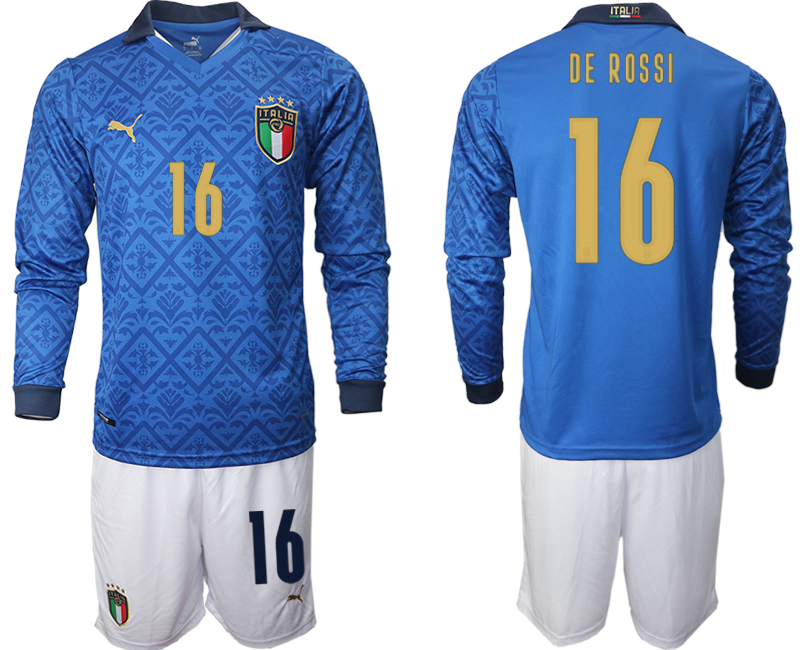 Cheap Men 2021 European Cup Italy home Long sleeve 16 soccer jerseys